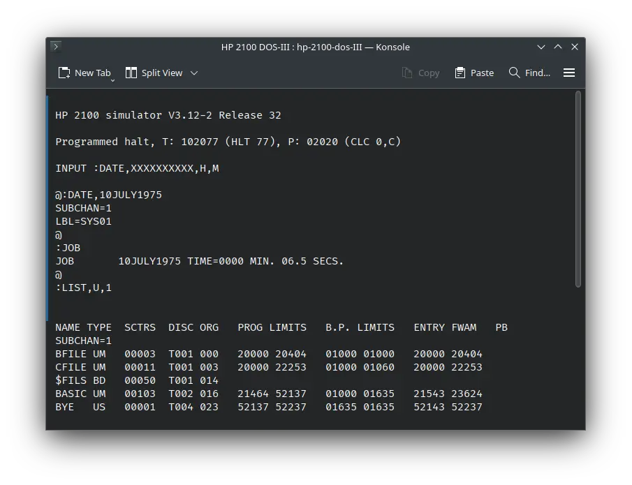 ! HP 2100 DOS-III