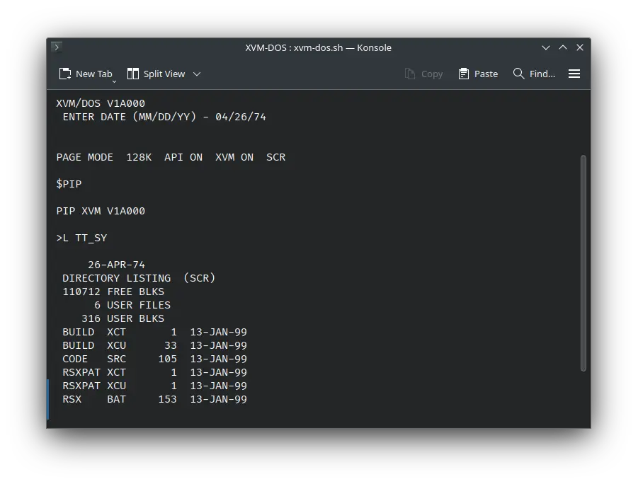 ! XVM/DOS