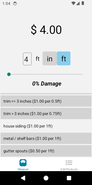 Length product selected