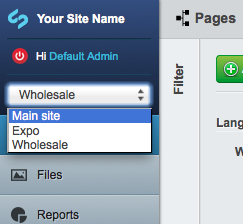 Subsites dropdown